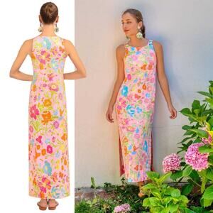 Gretchen Scott Jersey Slick Maxi Dress Birds & The Bees Bloomcore Floral Large
